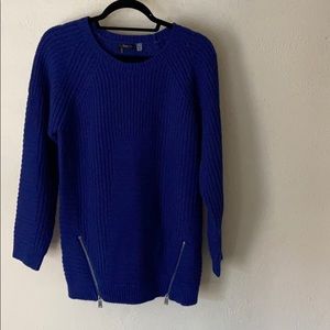 Blue long line sweater